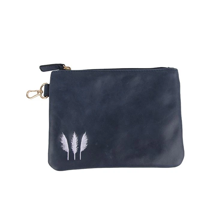 Leather Golf Valuables Pouch Zipper